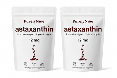 PurelyNine Astaxanthin 12mg Triple Strength Softgels – Natural Antioxidant for Skin, Eyes & Wellness